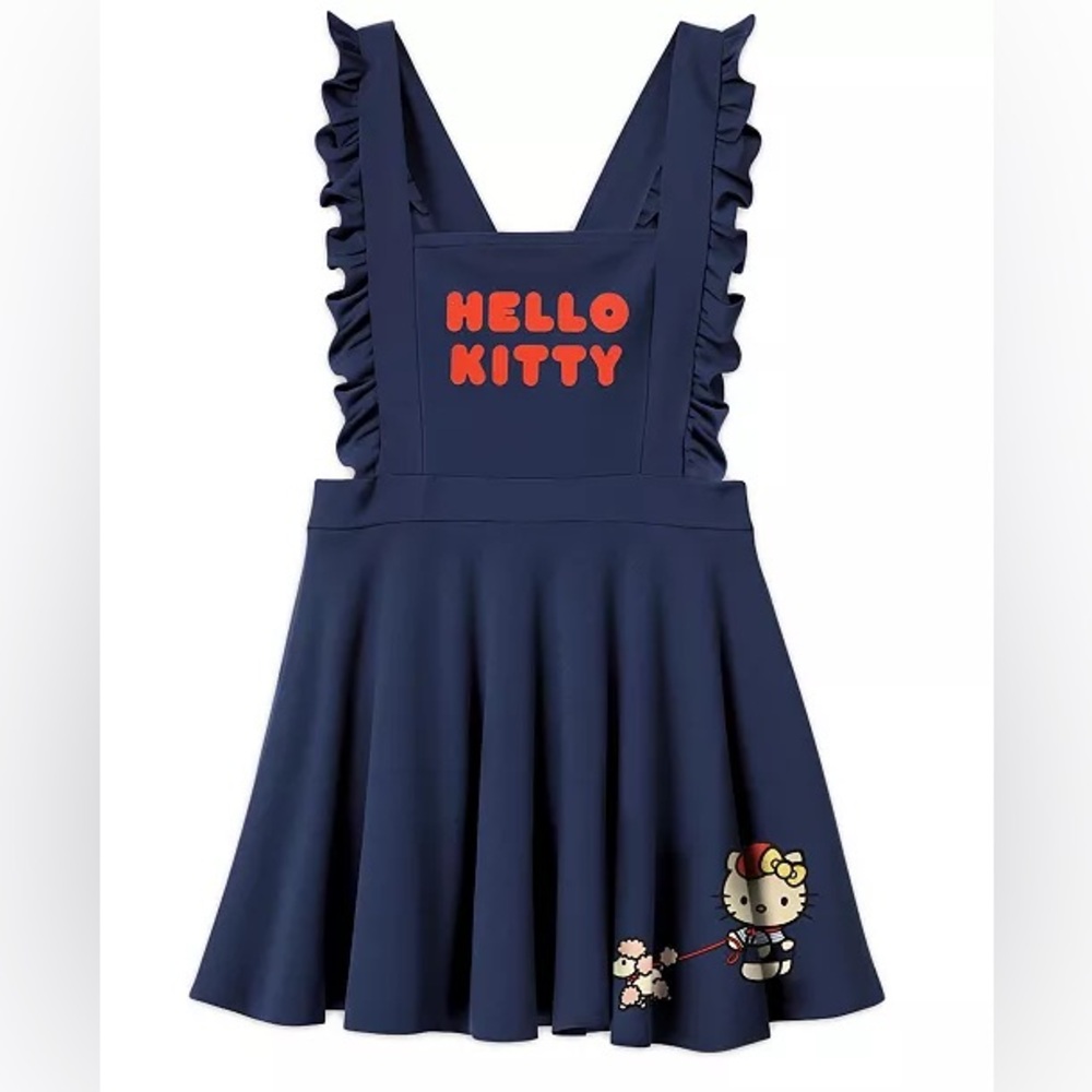 Hello Kitty Toddler and Little Girls Blue Overall Dress
